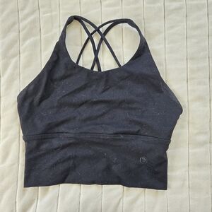 Black Strappy Women's Sports Bra Crop Top